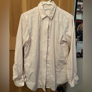 Vintage Pink Striped Button-Up Shirt